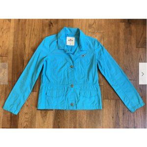 Hollister Turquoise Blue Light Weight Jacket M EUC
